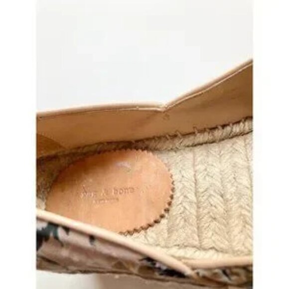 RAG & BONE Georgie Floral Canvas Leather Flat Slip On Espadrille Flats, Size 37 - Picture 11 of 14